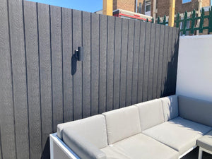 2.9m Composite Fence Cladding Boards Black/Wood Effect - Save 40%