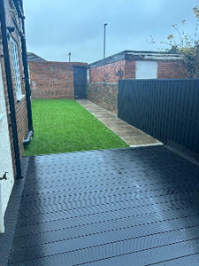 2.9m Composite Fence Cladding Boards Black/Wood Effect - Save 40%